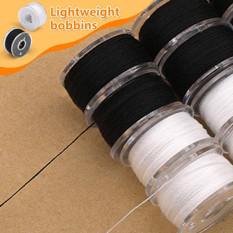 UzecPk Thread for Sewing, 12 PCS White Sewing Machine Thread Prewound Bobbins Size a Sa156 for Embroidery and Hand Sewing DIY 50yds/Spool - Image 4
